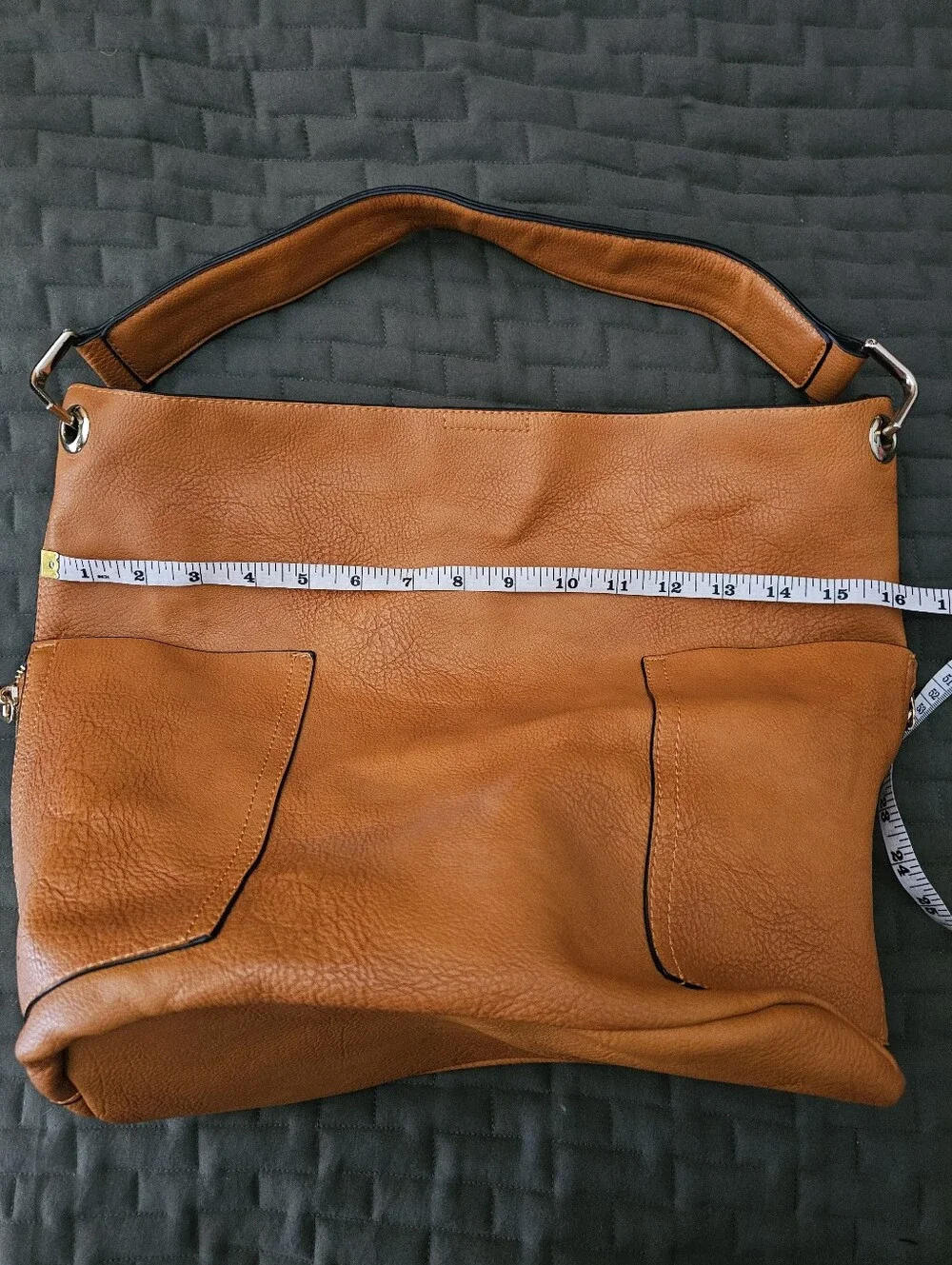 Tan Faux Leather Hobo Bag